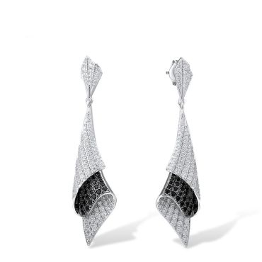 Luxury 925 Sterling Silver Cubic Zirconia Earrings-white