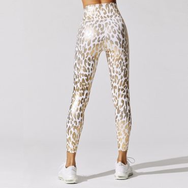 Leopard Yoga Leggings -Gold-S