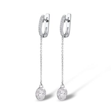 Sterling Silver and CZ Earrings