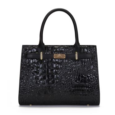 Luxury Crocodile Pattern Handbag with Matching Wallet