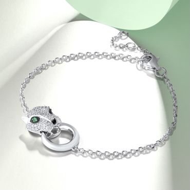 925 Sterling Silver Leopard Bracelet 