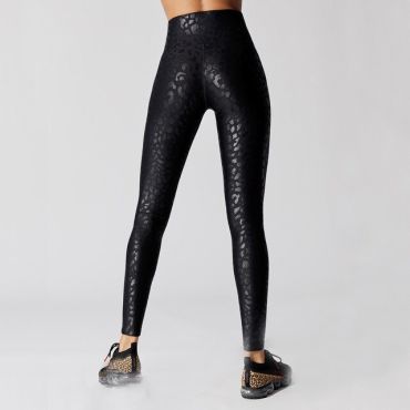 Leopard Yoga Leggings -Black-XL