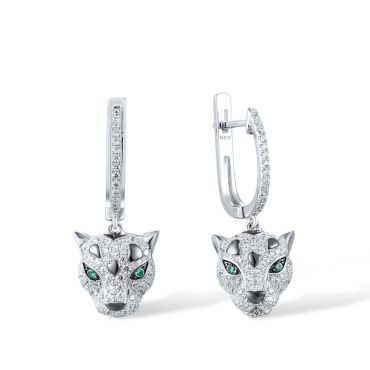 925 Sterling Silver and White CZ Earring