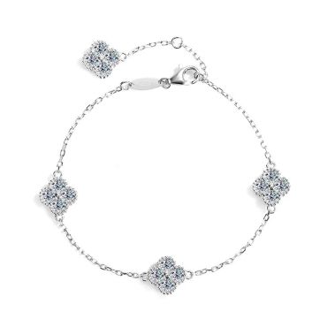 925 Sterling Silver and 2.4ct Moissanite Lucky Bracelet