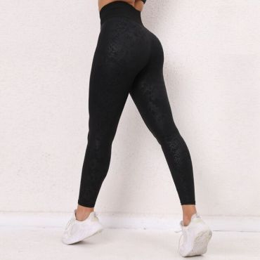 High Waist Yoga Pants -Black-S