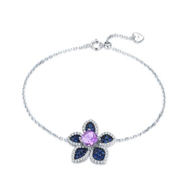 925 Sterling Silver Flower Bracelet 