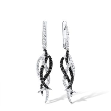 Luxury 925 Sterling Silver Cubic Zirconia Swirl Earrings