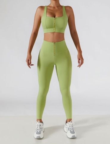 High Waist Sportswear -Olive Green-M