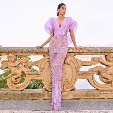 Luxury Dubai-Beverly Hills Lilac Evening Dress 